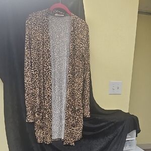 Zenana Outfitters Animal Print Cardigan